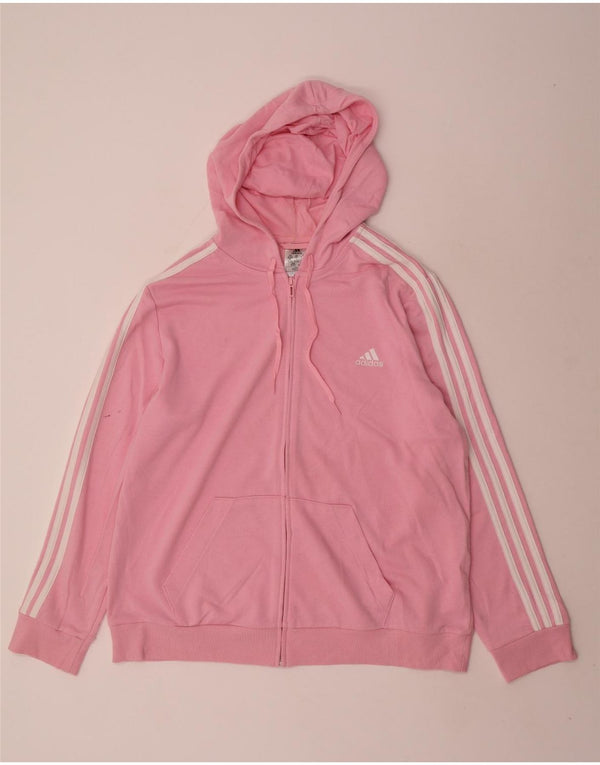 Damski sweter z kapturem Adidas UK 24/26 2XL Różowa bawełna