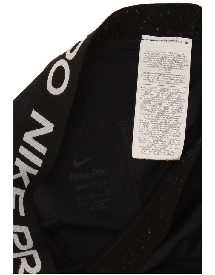 Damskie legginsy Nike Dri Fit Crop Graphic UK 8, małe, czarne, poliestrowe