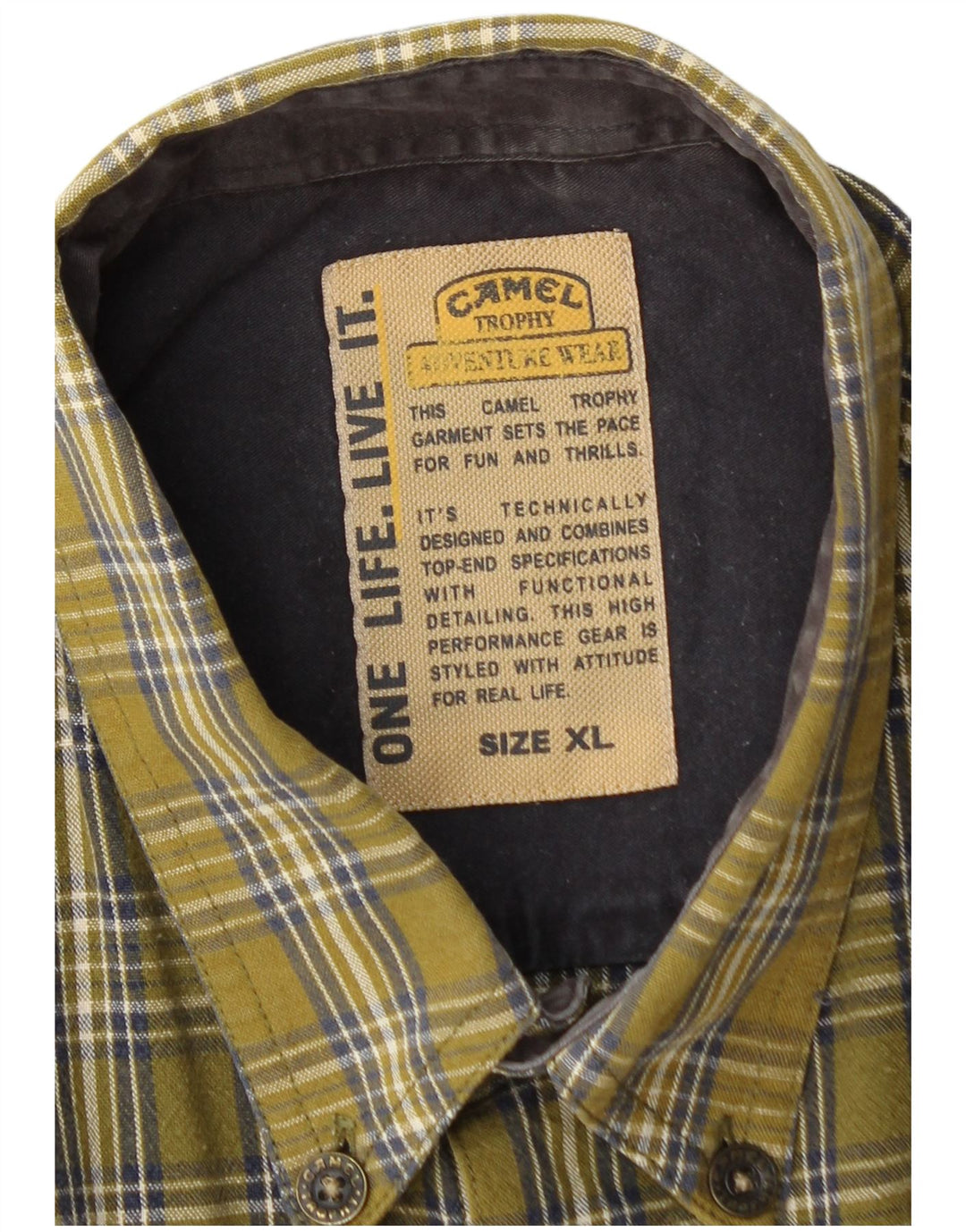 Koszula flanelowa męska w kolorze camelowym XL, khaki, bawełniana krata