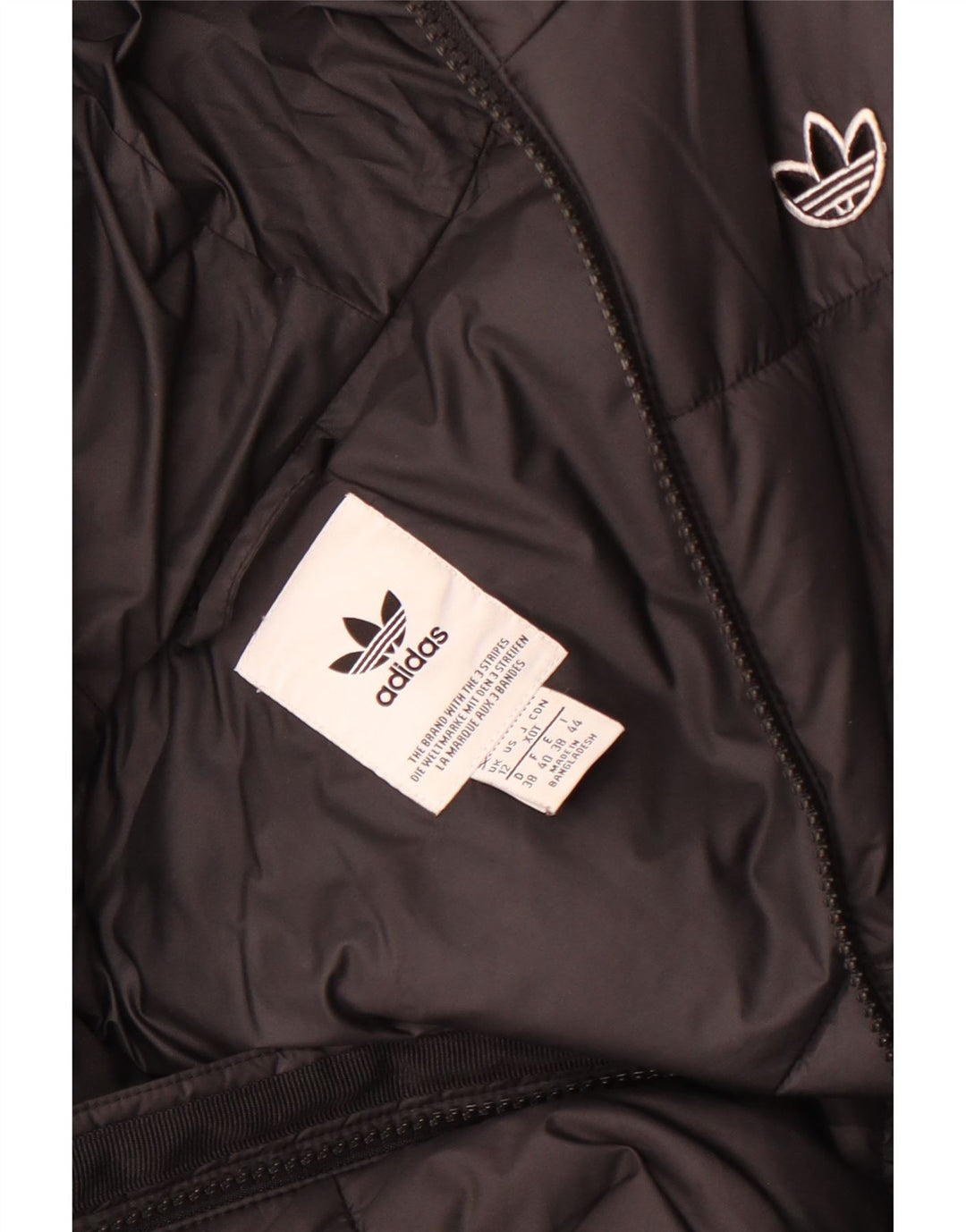 Damska kurtka z kapturem i wyściełaną Adidas UK 12, średni czarny poliester