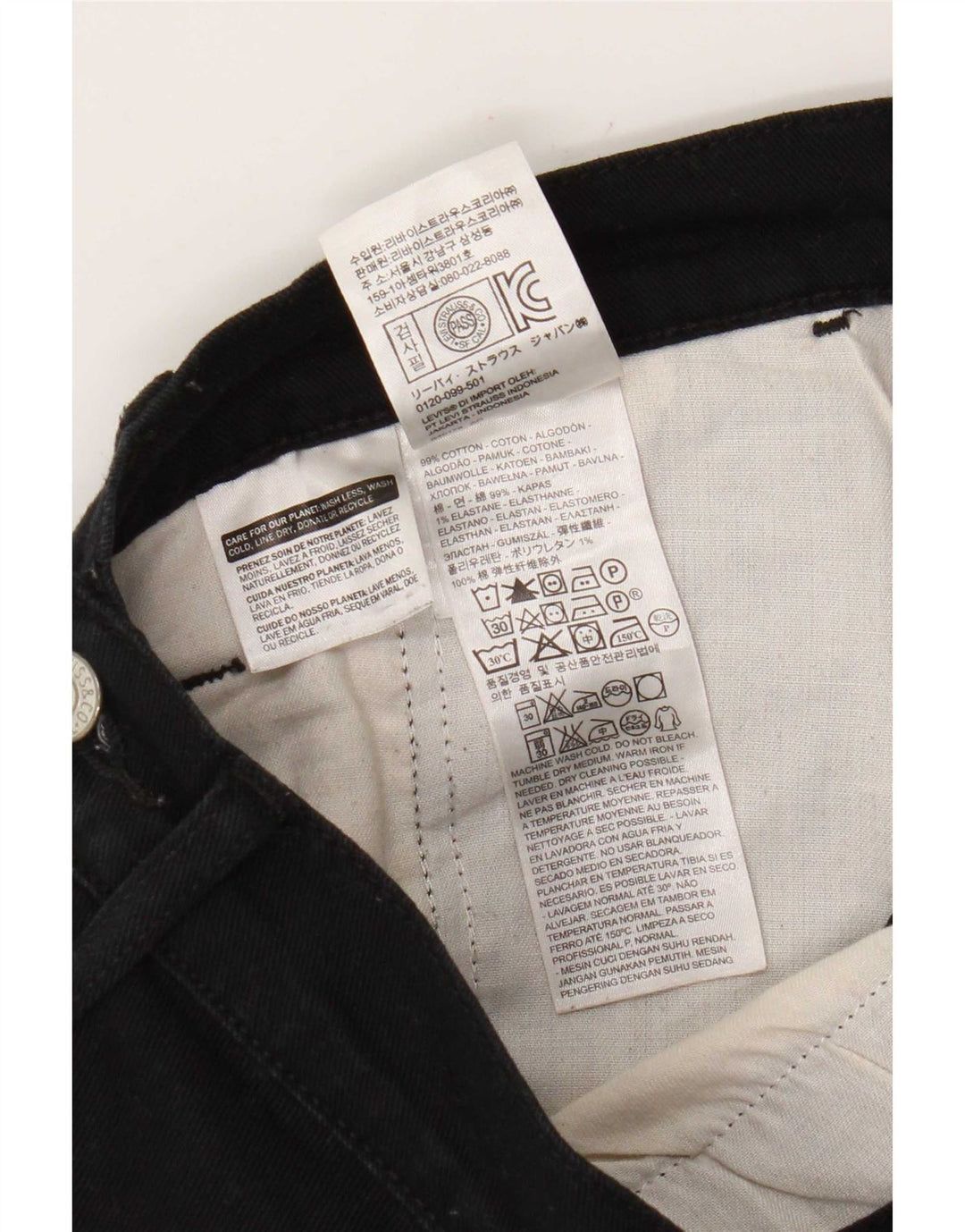 Męskie spodenki jeansowe Levi's W30, średnia czarna bawełna