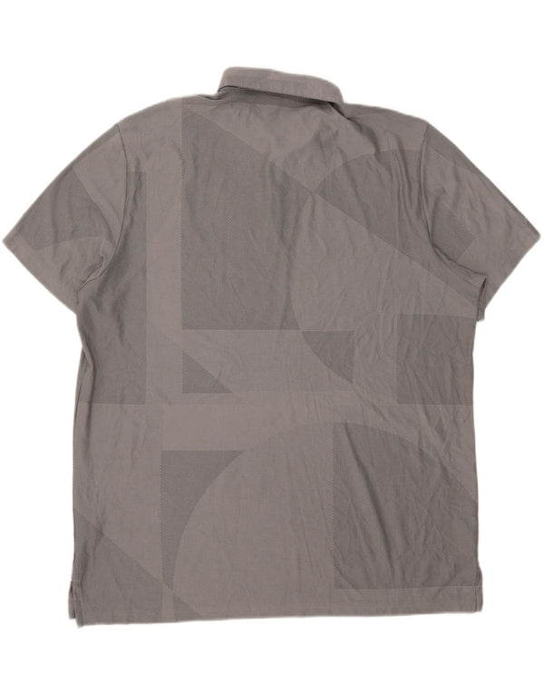 Męska koszulka polo Adidas o luźnym kroju 2XL, szary, geometryczny poliester