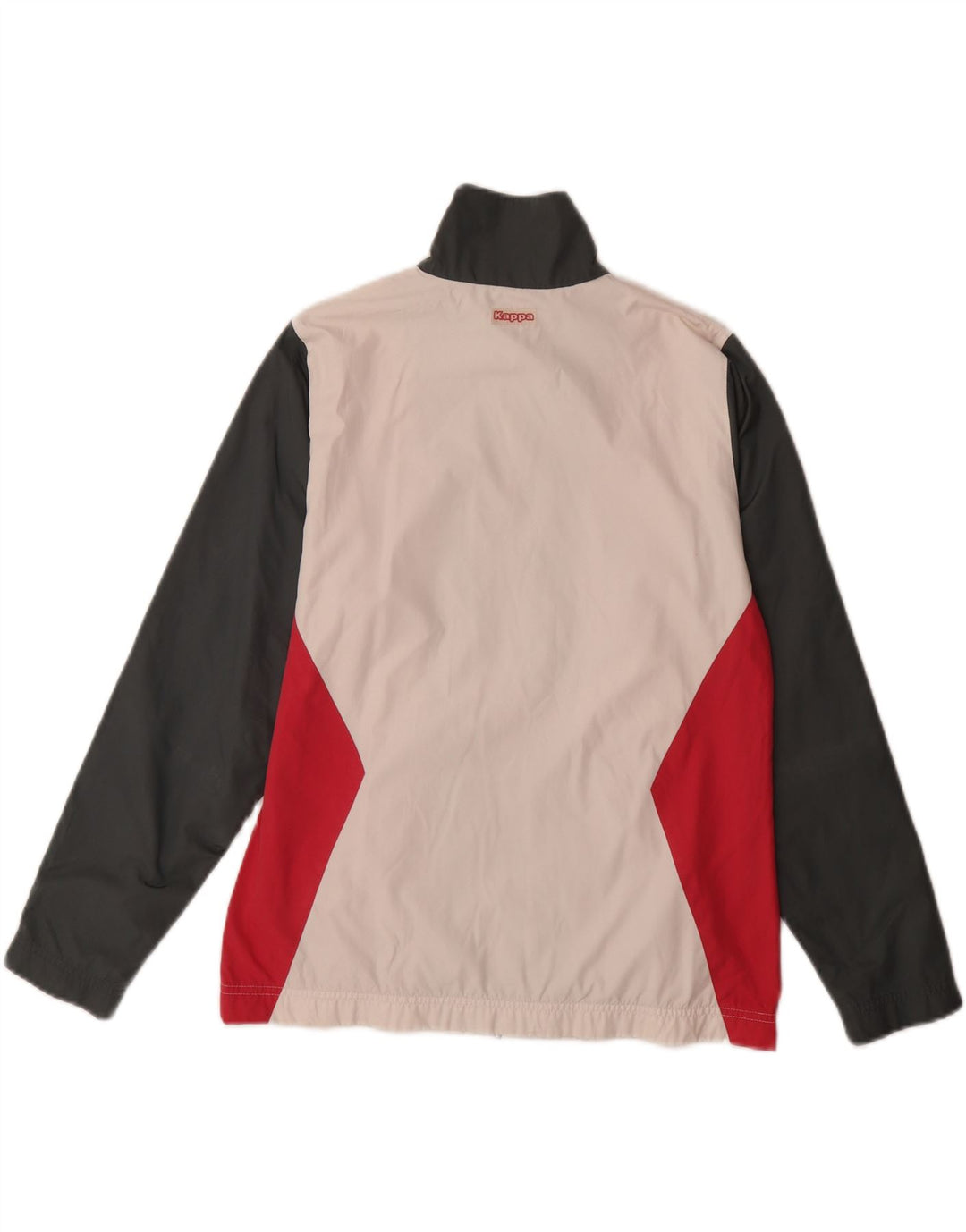 Męska kurtka dresowa KAPPA, mała, biała, z poliestru w blokach kolorów