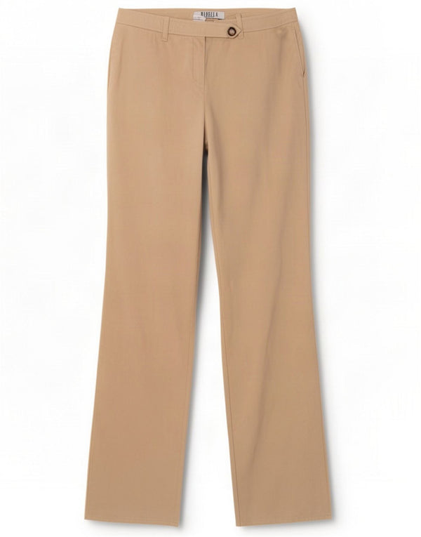 Marella Womens Straight Casual Trousers UK 10 Small W27 L34 Beige Cotton