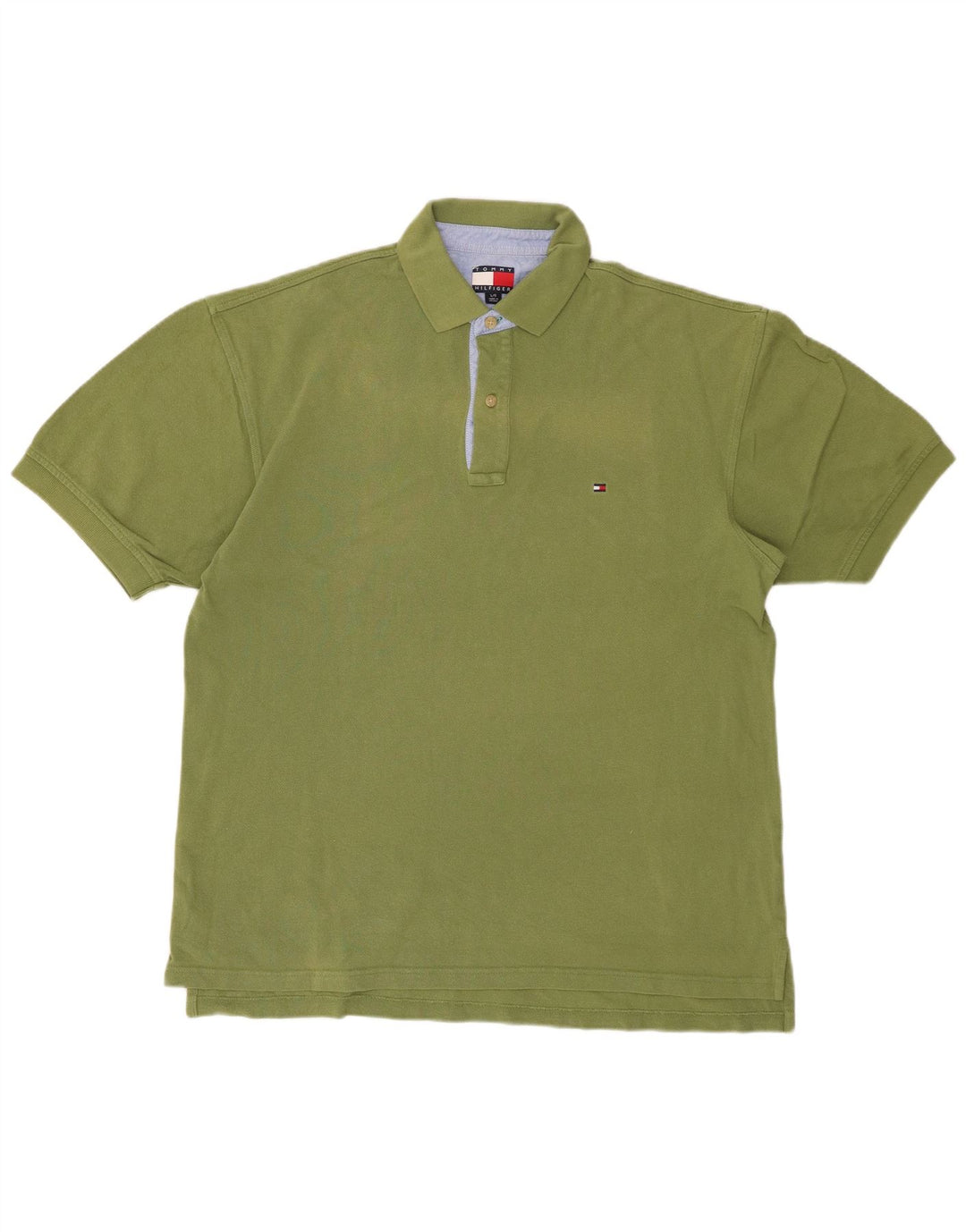 Męska koszulka polo TOMMY HILFIGER, duża, zielona, bawełniana