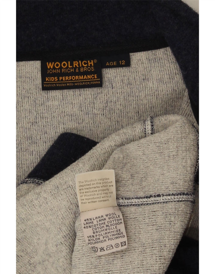 Kurtka chłopięca Woolrich Graphic Dres Top 11-12 lat Granatowa wełna