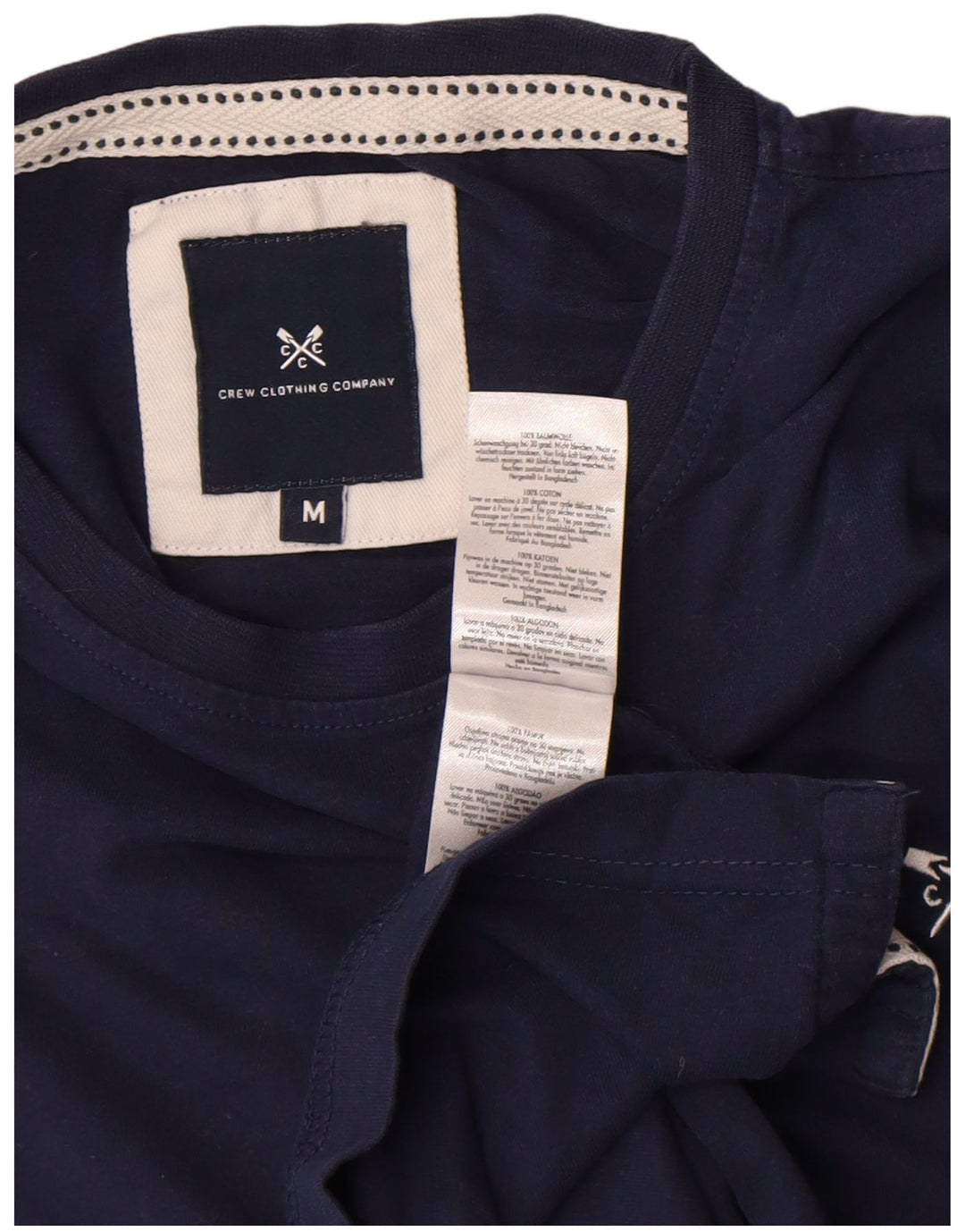 Crew Clothing Męski T-shirt Top Średni Granatowy Bawełna