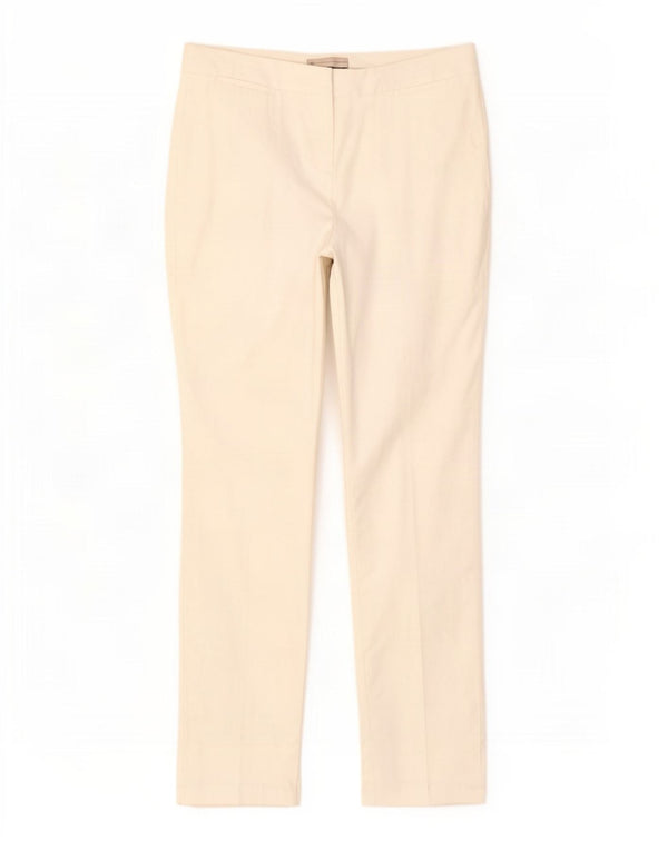 Marks & Spencer Damskie spodnie codzienne z wysokim stanem UK 14, duże, W34 L32, białe