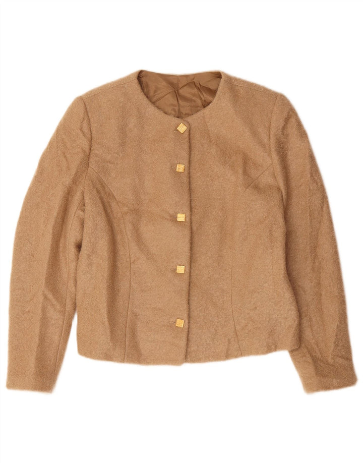 Vintage damska marynarka zapinana na 5 guzików UK 14 średni beż