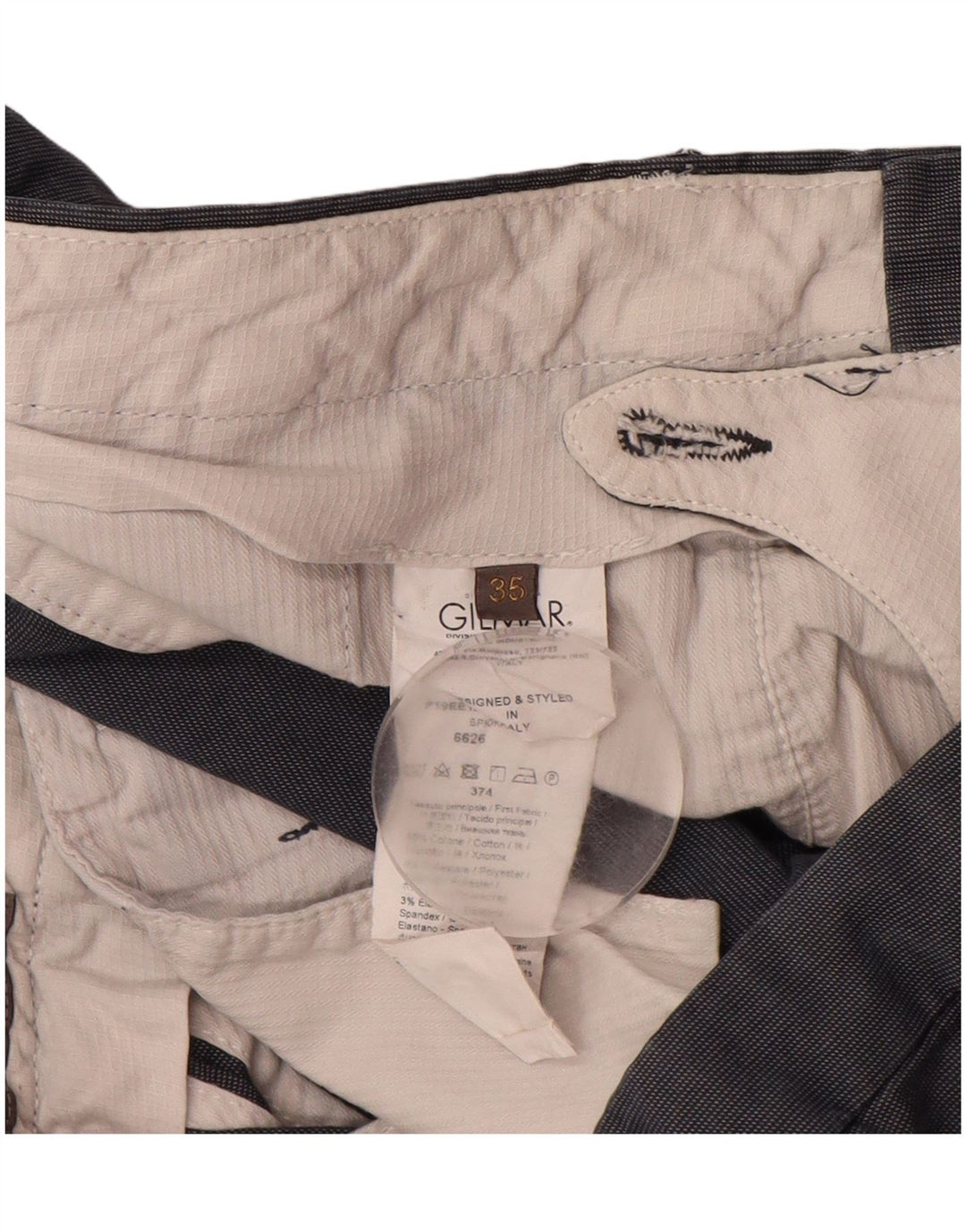 SIVIGLIA Męskie proste spodnie chino W35 L32 Granatowa bawełna