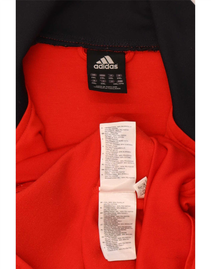 Adidas Męska bluza dresowa z grafiką 2XL Czerwona bawełna z blokami kolorów