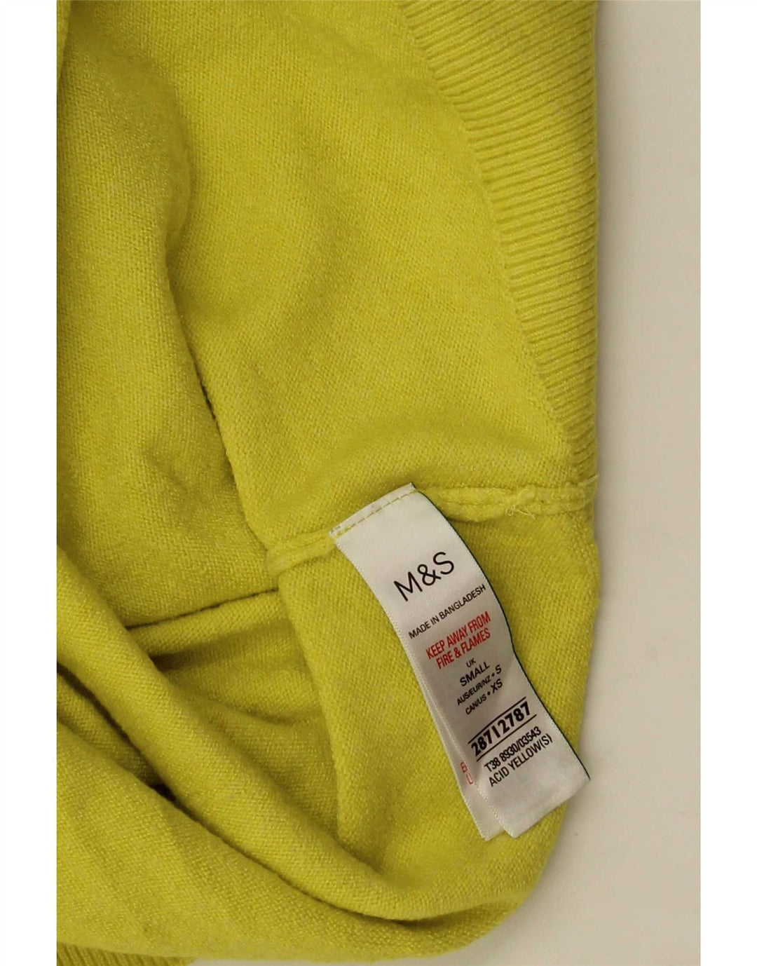 Marks & Spencer Damski sweter z golfem UK 10, mały, żółty