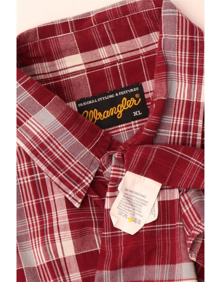 Męska koszula z krótkim rękawem Wrangler XL, bawełniana w czerwoną kratę