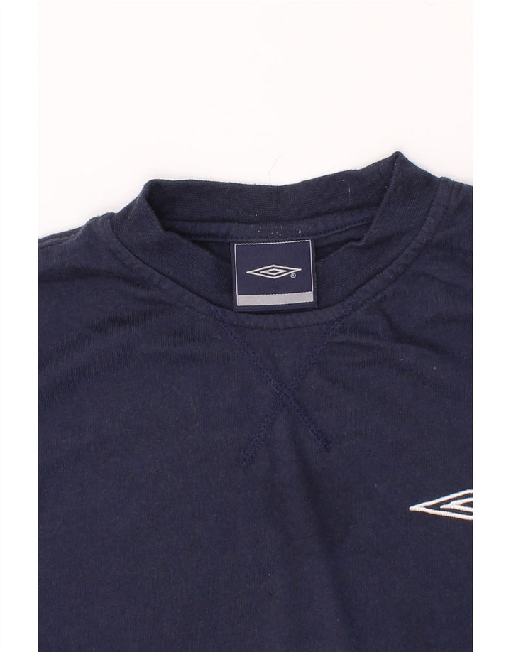 UMBRO Boys T-Shirt Top 9-10 Years Navy Blue Cotton Vintage Umbro and Second-Hand Umbro from Messina Hembry 