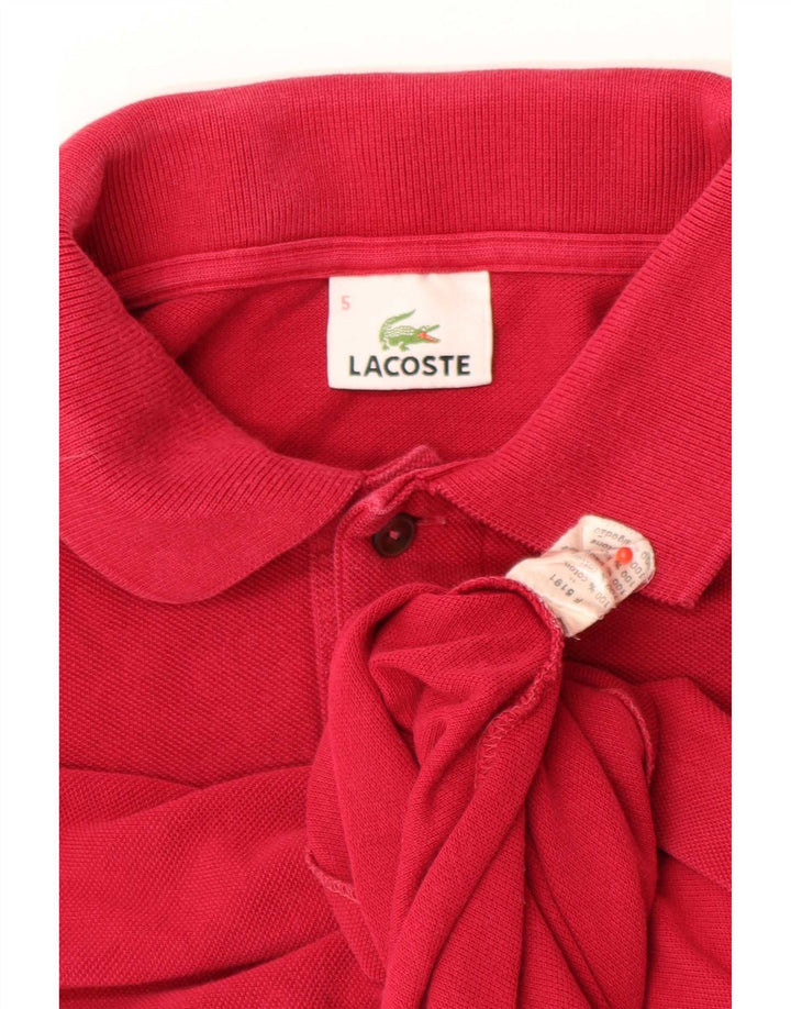 Męska koszulka polo Lacoste z długim rękawem, rozmiar 5, duża, czerwona bawełna