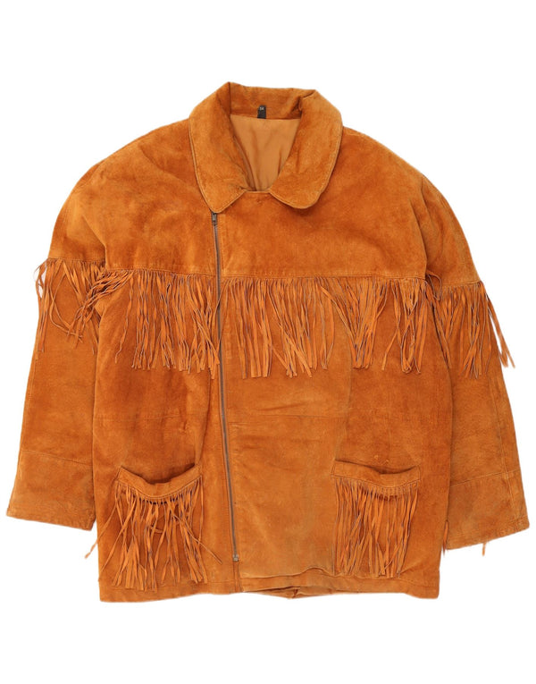 Zamszowa kurtka męska VINTAGE EU 54 2XL Brązowa skóra