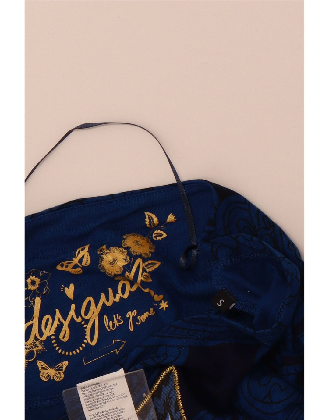 DESIGUAL Damska bluzka oversize Batwing Top UK 10 Small Blue Paisley