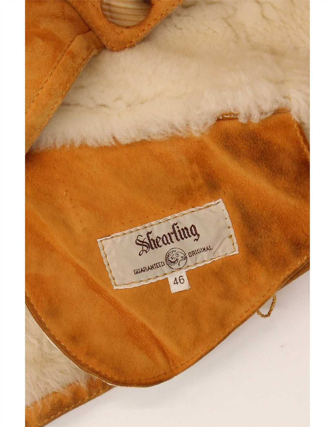 Vintage damska kurtka Shearling IT 46, duża brązowa kurtka Shearling