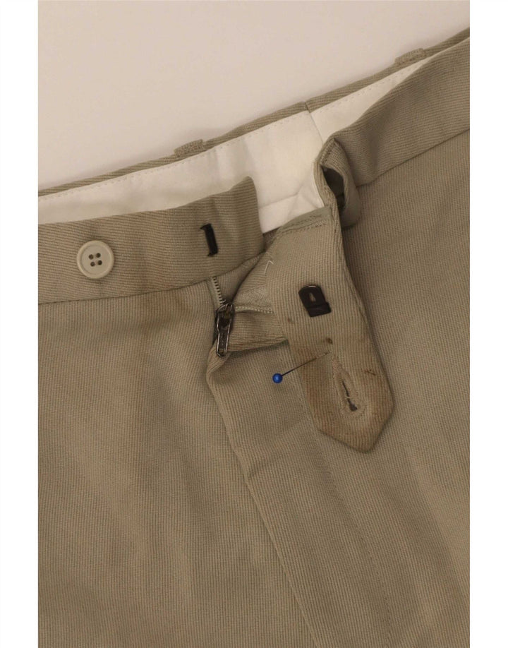 Marks & Spencer Męskie proste spodnie garniturowe W34 L31 Beżowy poliester