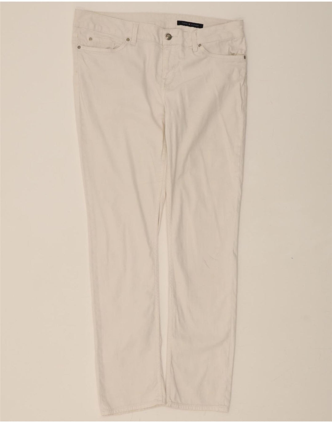 TOMMY HILFIGER Womens Slim Jeans W32 L32 White Cotton Vintage Tommy Hilfiger and Second-Hand Tommy Hilfiger from Messina Hembry 