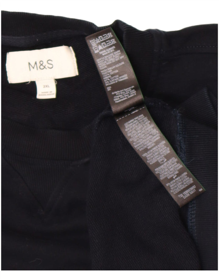 Marks & Spencer Męski sweter bluzowy 2XL granatowy, bawełniany