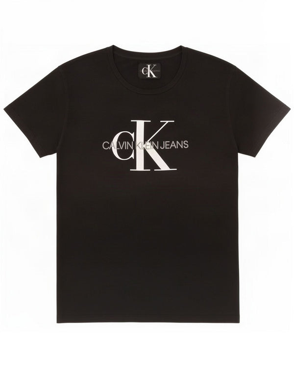 Damska koszulka graficzna Calvin Klein Jeans Top UK 14, średnia czarna bawełna