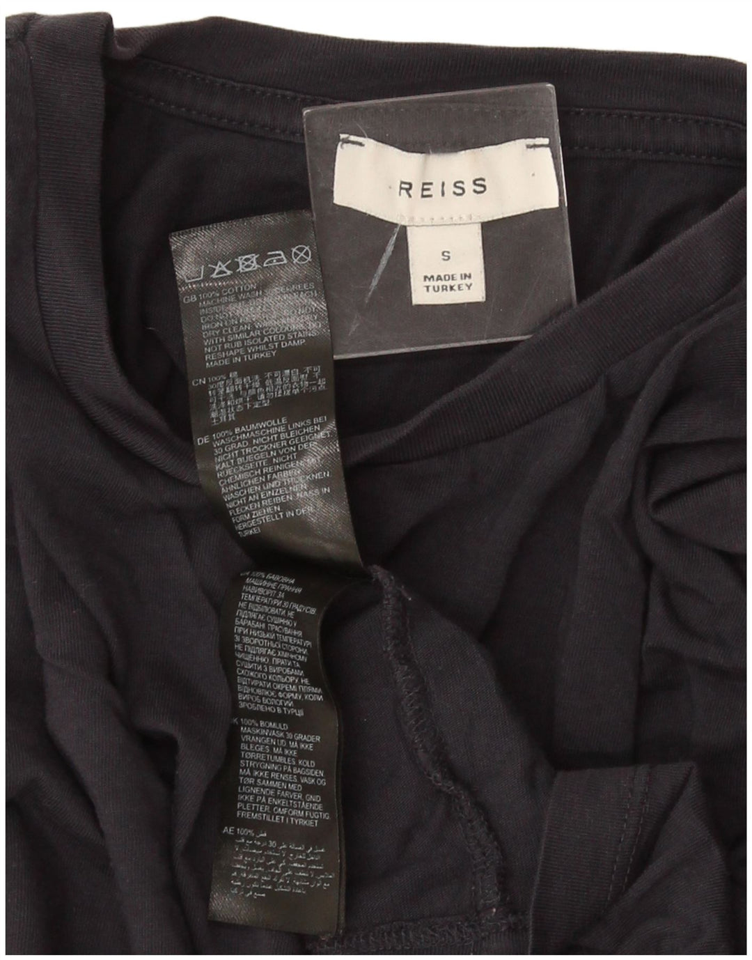 T-shirt męski Reiss, mały, granatowy, bawełniany
