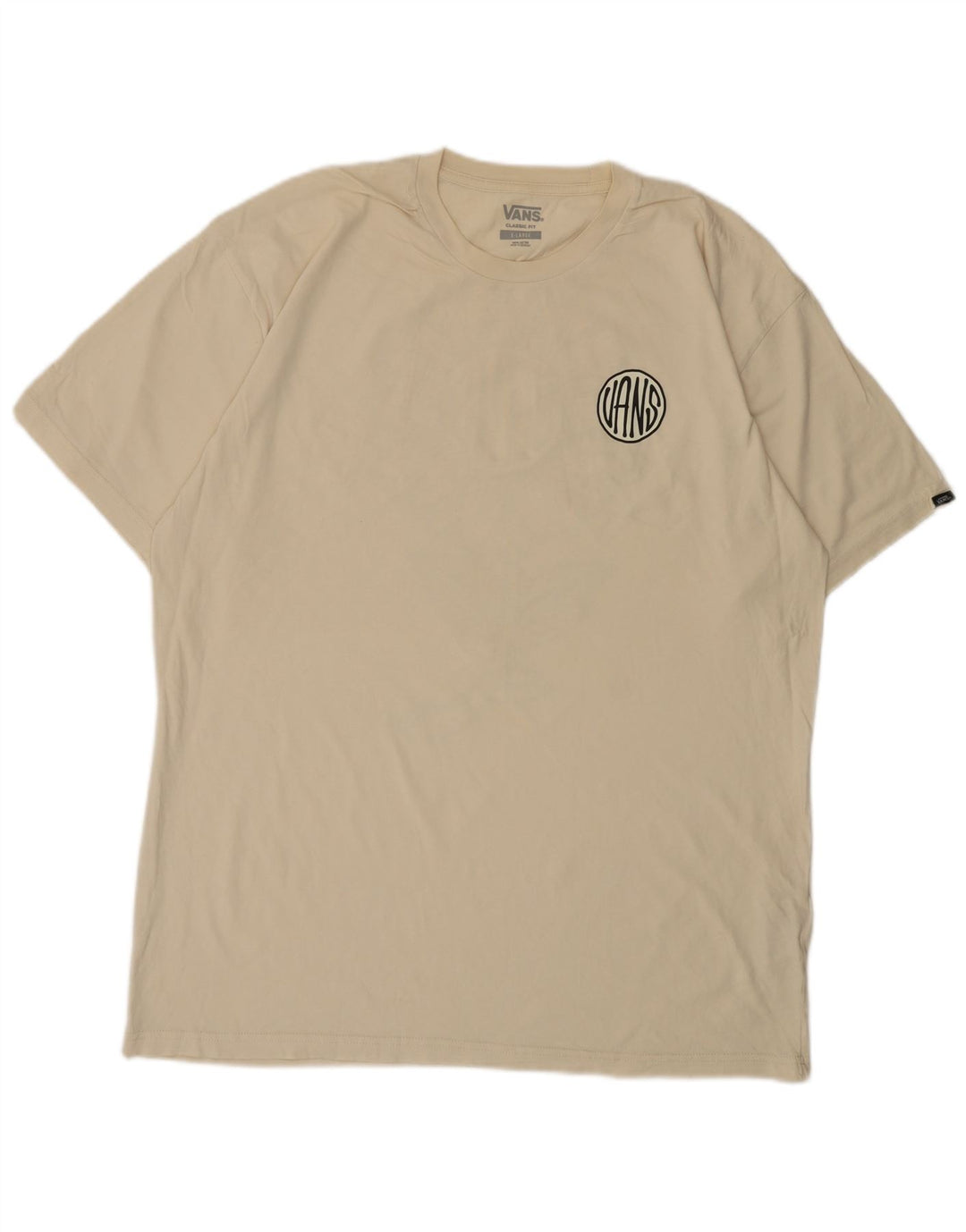 Męska koszulka t-shirt Vans o klasycznym kroju, XL, bawełniana w kwiaty w kolorze złamanej bieli