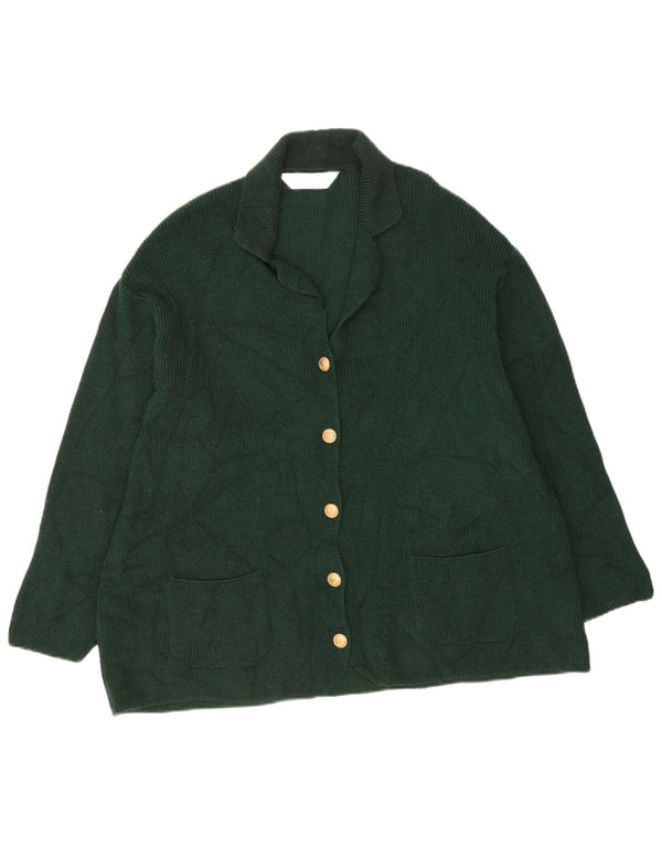 Marks & Spencer Damski sweter kardigan UK 22 3XL Zielona wełna