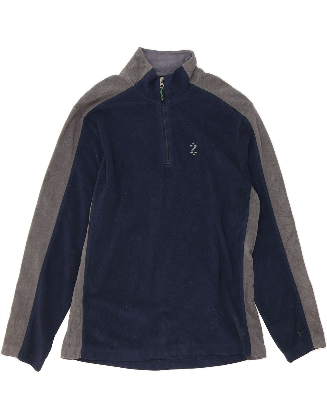 IZOD Mens Zip Neck Fleece Jumper Large Navy Blue Colourblock Polyester Vintage Izod and Second-Hand Izod from Messina Hembry 