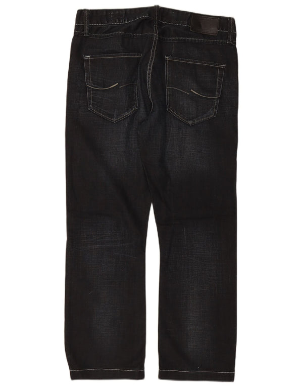 JACK & JONES Męskie proste dżinsy W33 L28 Czarna bawełna