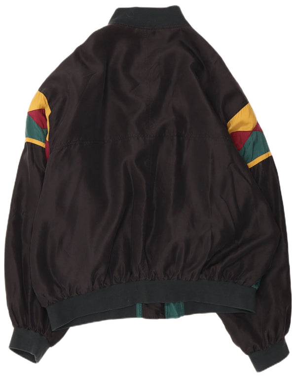 JEAN LEGALLI Męska kurtka bomberka UK 42 XL, zielony, jedwabny blok kolorów