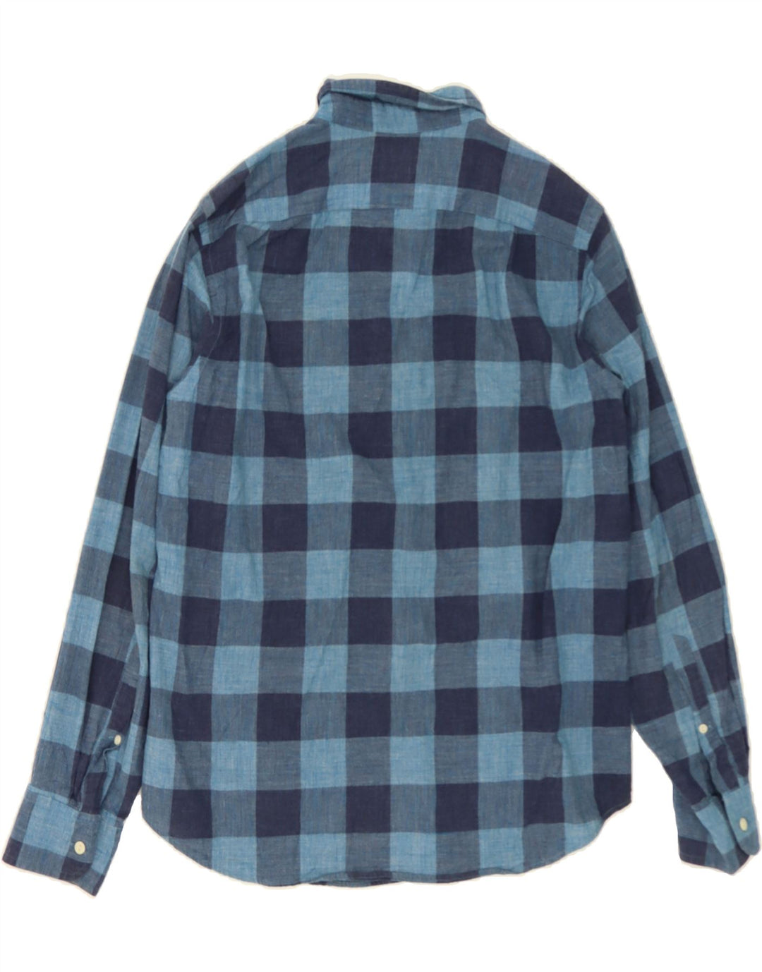 J. CREW Mens Tailored Fit Shirt Medium Blue Check Cotton Vintage J. Crew and Second-Hand J. Crew from Messina Hembry 