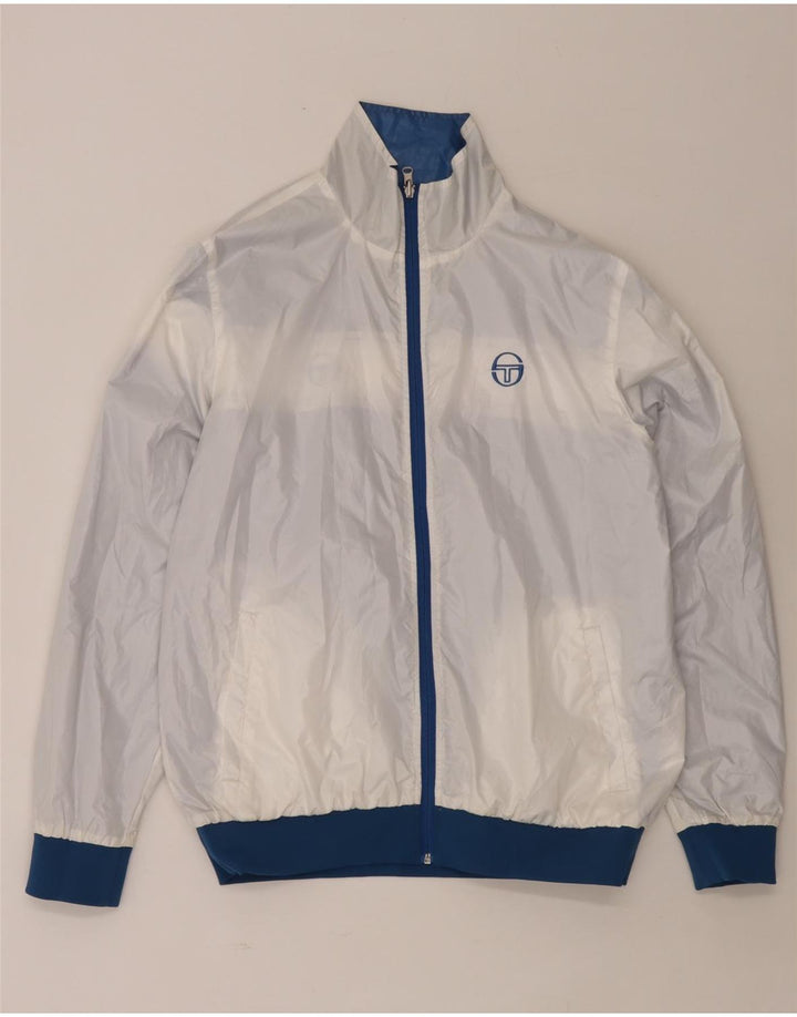 Męska dwustronna kurtka Sergio Tacchini UK 42 XL Niebieski poliester z blokami kolorów