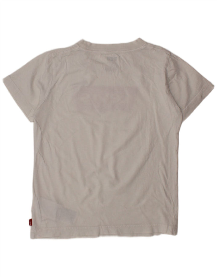 Chłopięcy T-shirt z grafiką LEVI'S, 7-8 lat, biała bawełna
