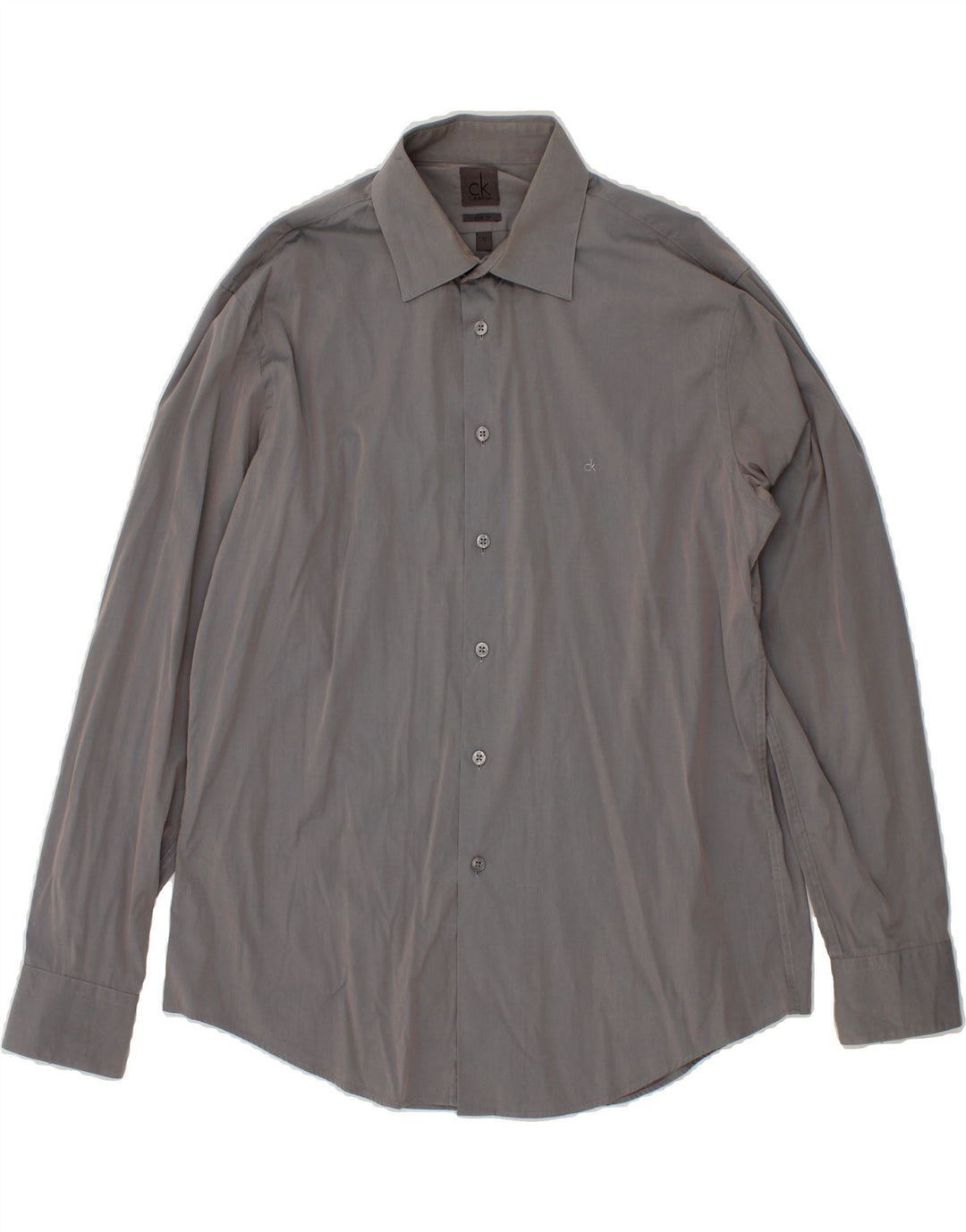 CALVIN KLEIN Mens Slim Fit Shirt Size 43 17 XL Grey Vintage Calvin Klein and Second-Hand Calvin Klein from Messina Hembry 