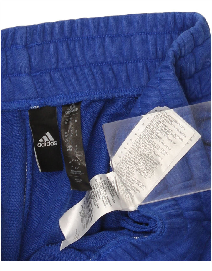 Męskie spodnie dresowe Adidas z grafiką, średnio niebieskie, bawełniane
