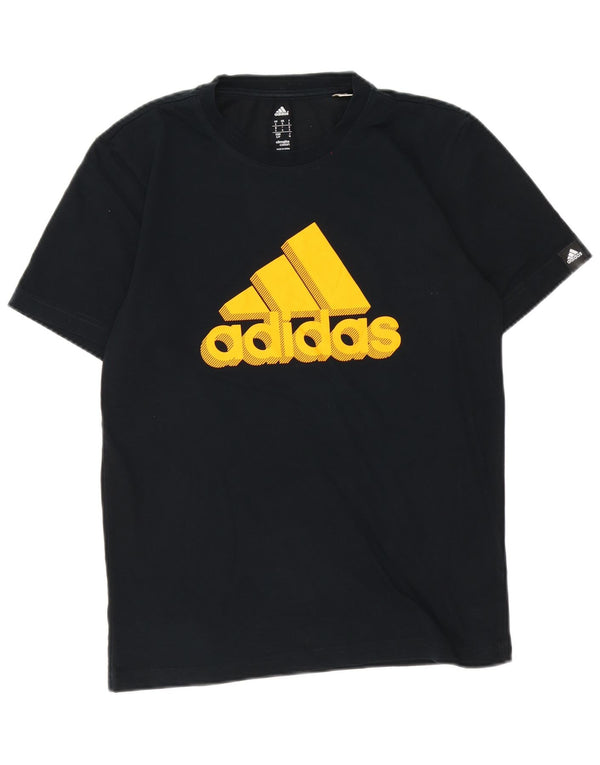 Męska koszulka Adidas Climalite z grafiką, mała, czarna, bawełniana