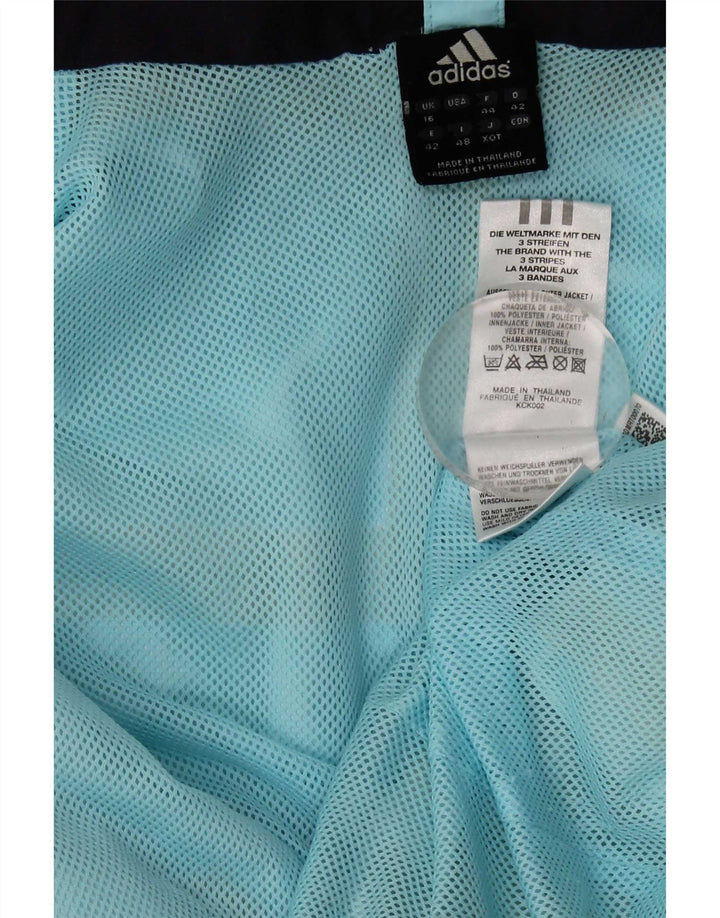 Damska kurtka przeciwdeszczowa Adidas Clima Proof z kapturem UK 16, duży niebieski poliester