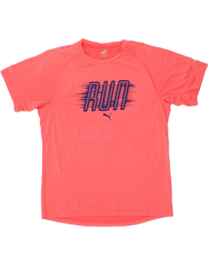 PUMA Mens Graphic T-Shirt Top Large Pink Vintage Puma and Second-Hand Puma from Messina Hembry 