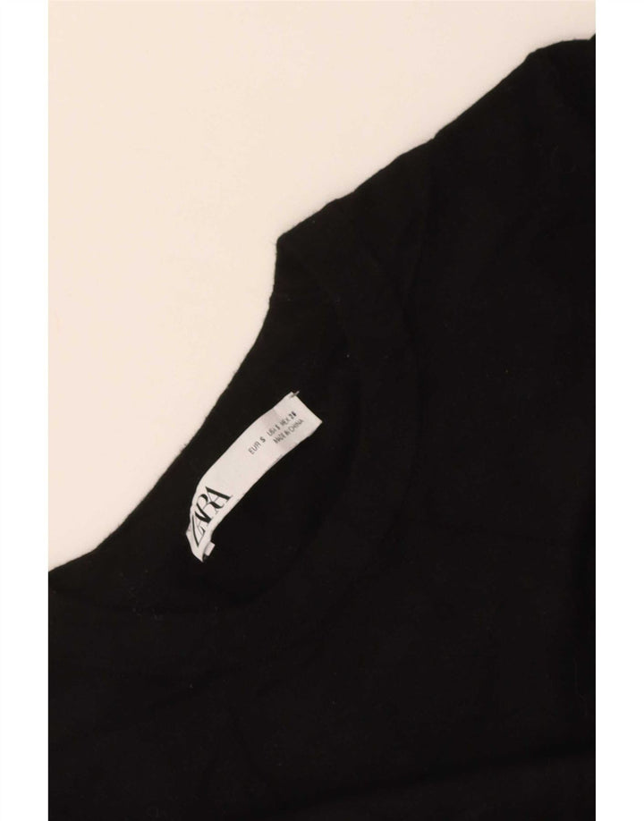 Sweter damski Zara z okrągłym dekoltem UK 10, mały, czarny