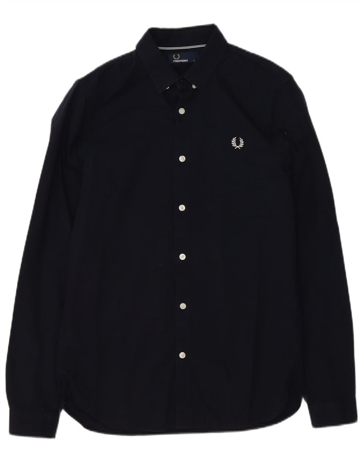Koszula męska Fred Perry, mała, granatowa, bawełniana