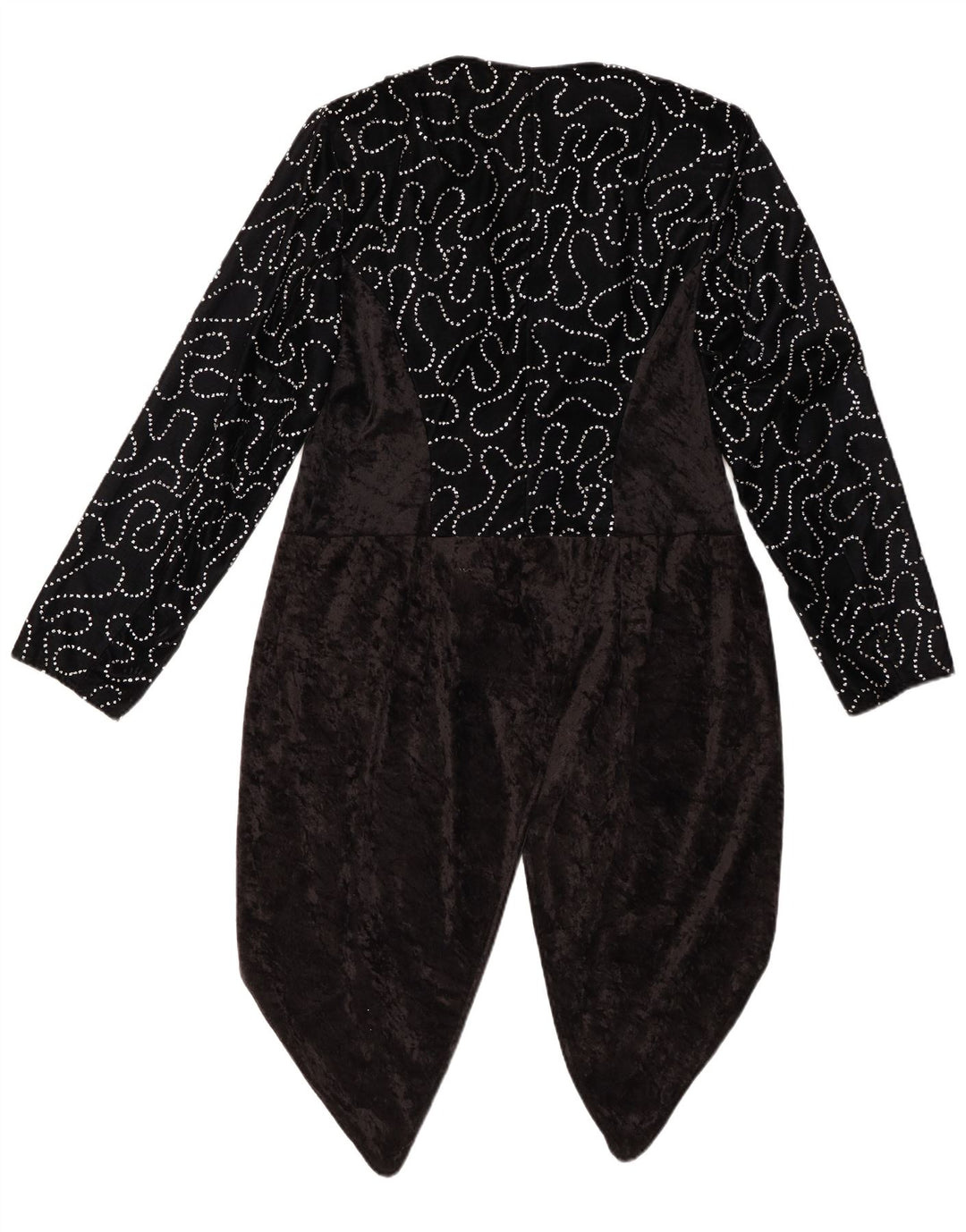 VINTAGE Damska marynarka frakowa w abstrakcyjny wzór IT 42 Średnia czerń