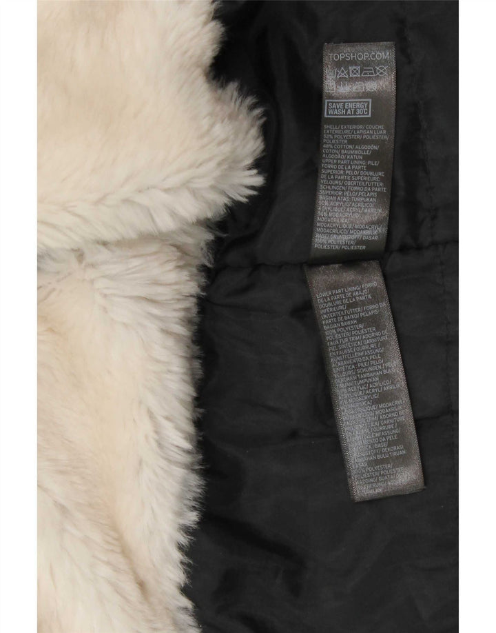 Damska kurtka parka z kapturem Topshop UK 8, mała, czarna, poliester