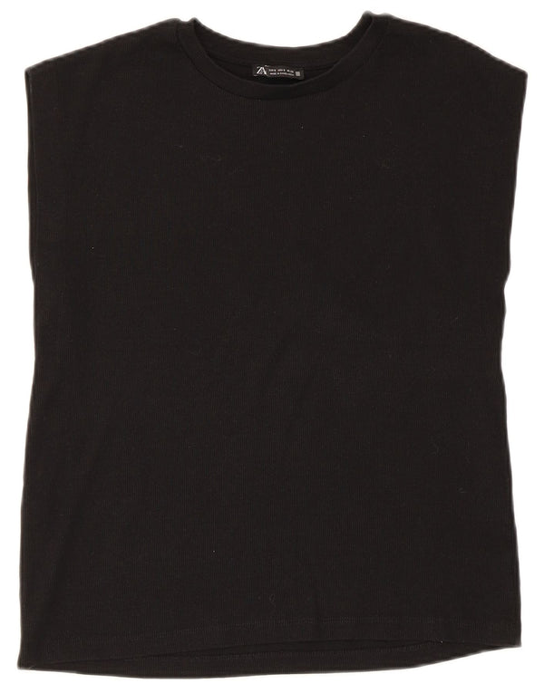 Top damski Zara Top UK 10 Small, czarny, bawełniany