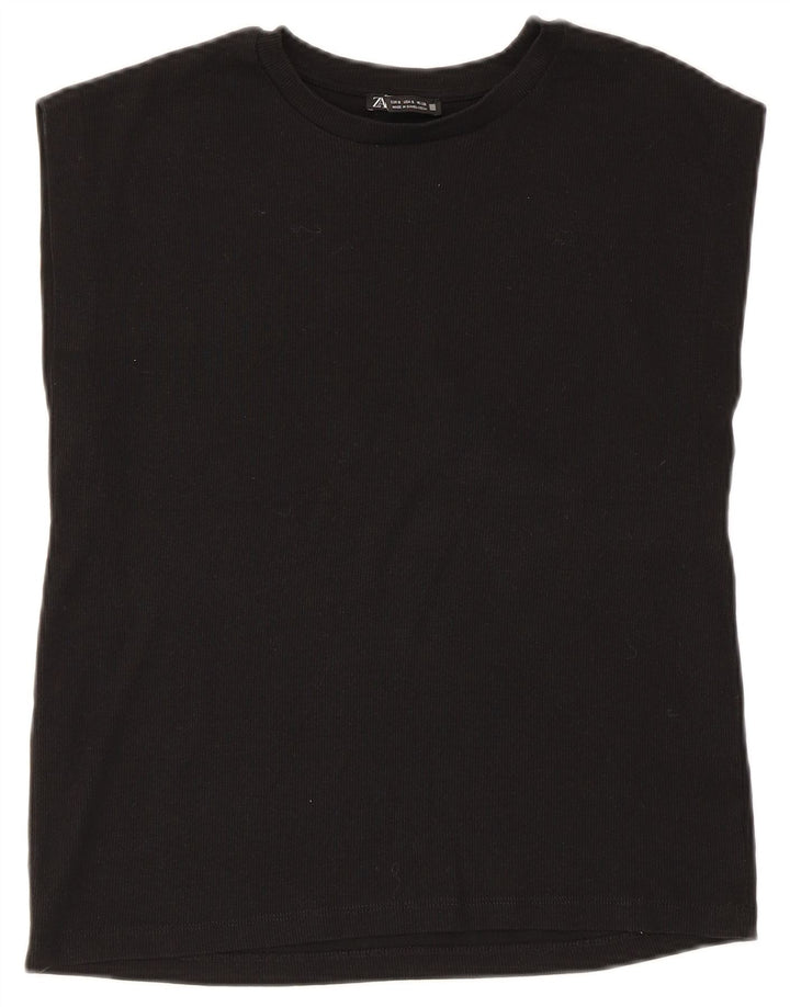 Top damski Zara Top UK 10 Small, czarny, bawełniany