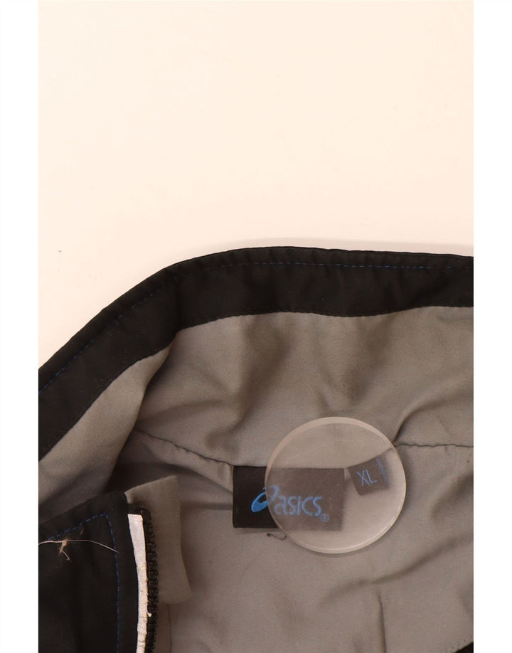 Męska kurtka dresowa ASICS XL z niebieskiego poliestru w blokach kolorów