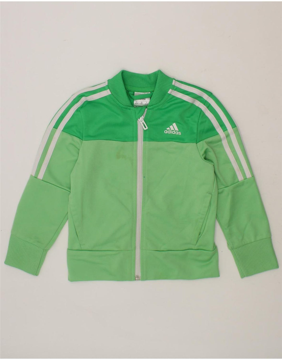 ADIDAS Girls Tracksuit Top Jacket 5-6 Years Green Polyester Vintage Adidas and Second-Hand Adidas from Messina Hembry 