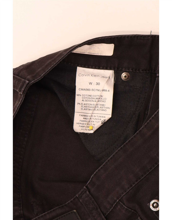 Męskie proste dżinsy Calvin Klein W30 L34, czarne, bawełniane