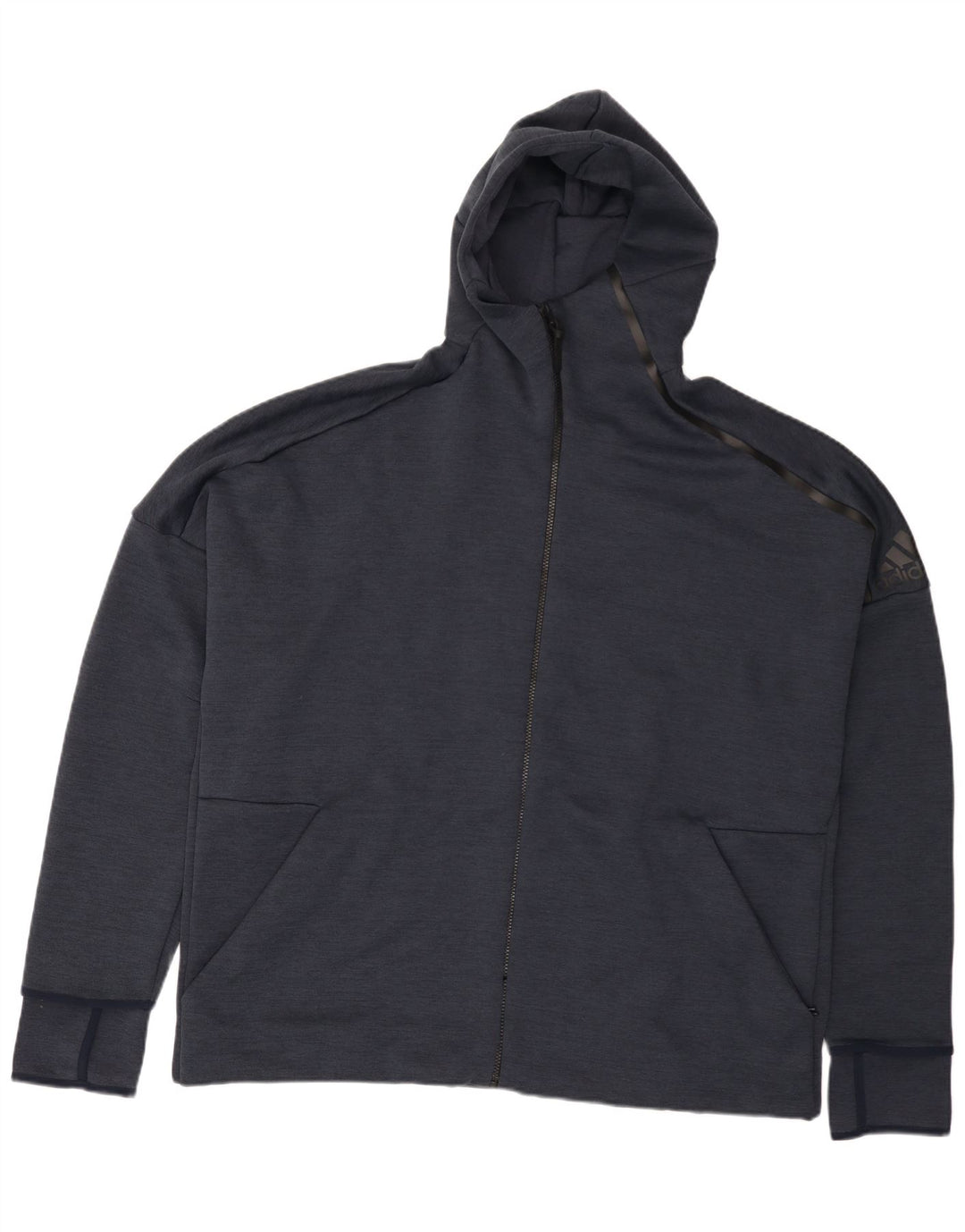 Adidas Męski sweter z kapturem i zamkiem błyskawicznym 2XL Granatowy poliester